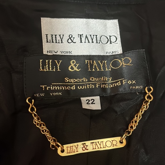 Vtg LILLY TAYLOR NY PARIS Size 22 Blazer Skirt Suit Wool Black Lined Timeless - Picture 12 of 16